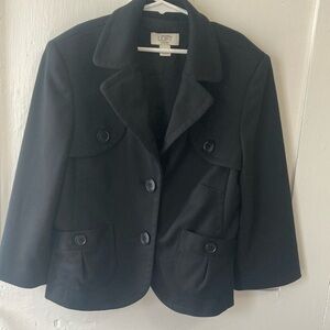 LOFT Black Classic Blazer with Structured Silhouette